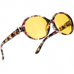 Sport Oversized Night-driving Glasses for Women - Polarized Lens Stylish-Safety Nighttime/Rainy/Cloudy - CD18YKNGQOZ $34.76