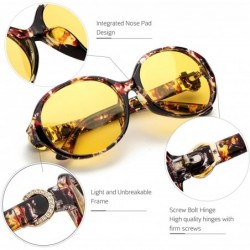 Sport Oversized Night-driving Glasses for Women - Polarized Lens Stylish-Safety Nighttime/Rainy/Cloudy - CD18YKNGQOZ $18.08