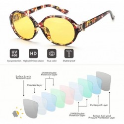 Sport Oversized Night-driving Glasses for Women - Polarized Lens Stylish-Safety Nighttime/Rainy/Cloudy - CD18YKNGQOZ $18.08