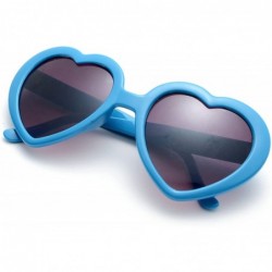 Aviator 6 Neon Colors Heart Shape Party Favors Sunglasses - Multi Packs - 6-pack Blue - CB183S5DMCX $12.49