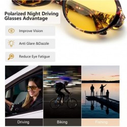 Sport Oversized Night-driving Glasses for Women - Polarized Lens Stylish-Safety Nighttime/Rainy/Cloudy - CD18YKNGQOZ $18.08