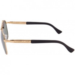 Aviator Men's Polarized Sunglasses Classic UV400 Wood Sun Glasses - Z1565 - Gold/Ebony - CD12FZ16XV5 $13.44