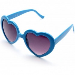 Aviator 6 Neon Colors Heart Shape Party Favors Sunglasses - Multi Packs - 6-pack Blue - CB183S5DMCX $12.49