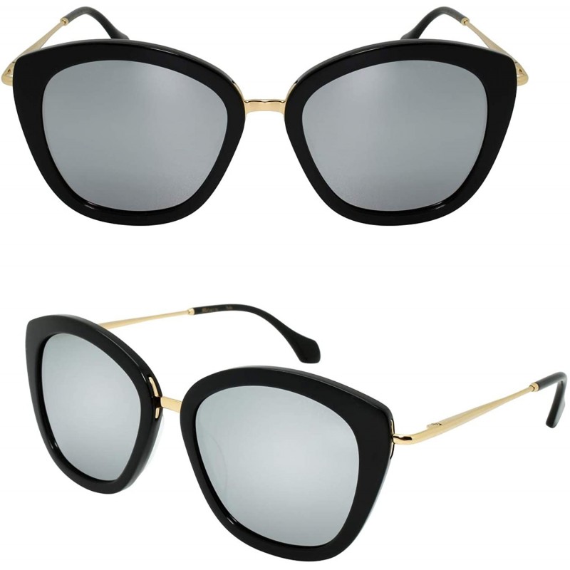Oval Designer Inspired Handmade Acetate Cat Eye Oval Sunglasses with Quality UV CR39 Lens Gift Package - CN18R69ZEKT $46.26