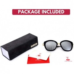 Oval Designer Inspired Handmade Acetate Cat Eye Oval Sunglasses with Quality UV CR39 Lens Gift Package - CN18R69ZEKT $46.26