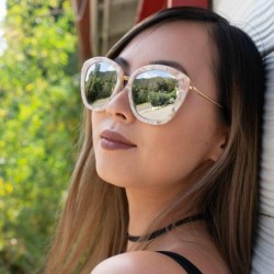 Oval Designer Inspired Handmade Acetate Cat Eye Oval Sunglasses with Quality UV CR39 Lens Gift Package - CN18R69ZEKT $46.26