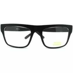 Rectangular Nerdy Square Rectangular Horn Rimmed Clear Lens Glasses - Matte Black - CK11B56S56B $18.47