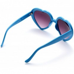 Aviator 6 Neon Colors Heart Shape Party Favors Sunglasses - Multi Packs - 6-pack Blue - CB183S5DMCX $12.49