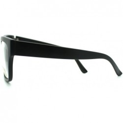 Rectangular Nerdy Square Rectangular Horn Rimmed Clear Lens Glasses - Matte Black - CK11B56S56B $9.73