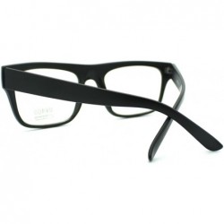 Rectangular Nerdy Square Rectangular Horn Rimmed Clear Lens Glasses - Matte Black - CK11B56S56B $9.73