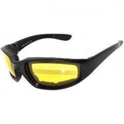 Sport Men Women Motorcycle Padded Black Glasses for Outdoor Activity Sport 1-2-3 Pack - Black_frame_yellow_lens - CD11UO5S4CJ...