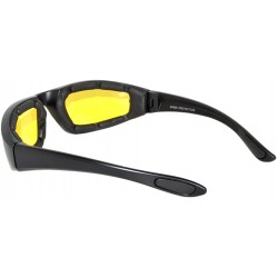 Sport Men Women Motorcycle Padded Black Glasses for Outdoor Activity Sport 1-2-3 Pack - Black_frame_yellow_lens - CD11UO5S4CJ...