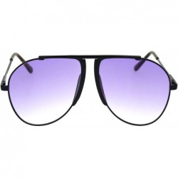 Aviator Racer Aviator Sunglasses Vintage Unisex Fashion Gradient Color Lens Spring Hinge - Black (Purple) - CO18A54EA48 $11.96