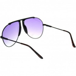 Aviator Racer Aviator Sunglasses Vintage Unisex Fashion Gradient Color Lens Spring Hinge - Black (Purple) - CO18A54EA48 $11.96