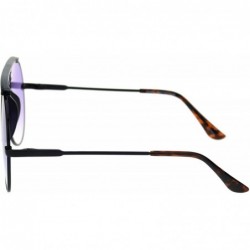 Aviator Racer Aviator Sunglasses Vintage Unisex Fashion Gradient Color Lens Spring Hinge - Black (Purple) - CO18A54EA48 $11.96