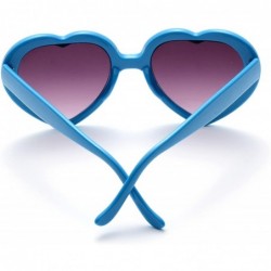 Aviator 6 Neon Colors Heart Shape Party Favors Sunglasses - Multi Packs - 6-pack Blue - CB183S5DMCX $12.49