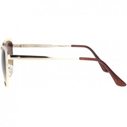 Cat Eye Womens Metal Rim Retro Fashion Cat Eye Mod Sunglasses - Beige Gold Gradient Brown - CA18MDNKSE0 $13.94