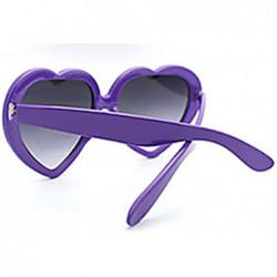 Oversized Women's Summer Fashion Heart-Shaped Plastic Frame Retro Sunglasses - Purple - CU11LLKCHIN $8.80