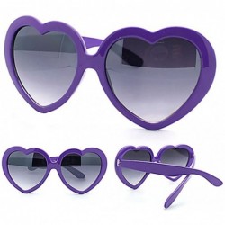Oversized Women's Summer Fashion Heart-Shaped Plastic Frame Retro Sunglasses - Purple - CU11LLKCHIN $8.80