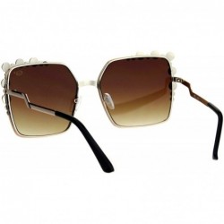 Rectangular Womens Rhinestone Sparkling Rectangular Butterfly Metal Rim Sunglasses - Gold Gradient Brown - CO18I4E7YGI $16.04