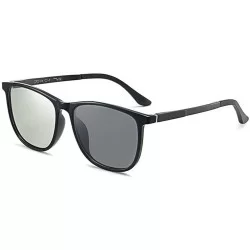 Square Ultralight Photochromic Sunglasses Polarized Discoloration - Grey - C118Z0ECTGQ $31.69