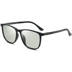 Square Ultralight Photochromic Sunglasses Polarized Discoloration - Grey - C118Z0ECTGQ $15.23