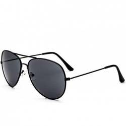 Oval Fashion Unisex Sunglasses Metal Frame with Case UV400 Protection - Black Frame/Black Lens - CR18WLTIMU3 $25.34