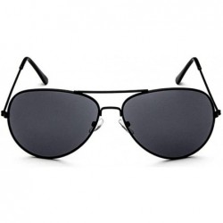 Oval Fashion Unisex Sunglasses Metal Frame with Case UV400 Protection - Black Frame/Black Lens - CR18WLTIMU3 $25.34