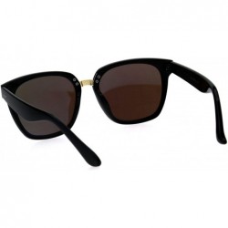 Rectangular Mens Panel Lens Horn Rim Plastic Hipster Sunglasses - Black Blue - CJ18E6MM72G $8.13