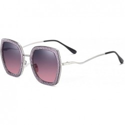 Oversized Cute Polarized Sunglasses for Women Metal Style Shades So Sassy 8051 - Gradient Purple Lens - CC194Y8095W $9.81