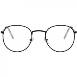 Oversized Round Glasses Frame Men Anti Blue Light Women Fake Gold Optical Oval Eyeglasses Transparent Lens - Silver - CD197Y6...