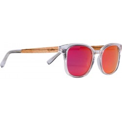 Wayfarer Clear Acetate Sunglasses with Polarized Lens in Wood Display Box - CR19485XW59 $76.74