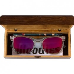 Wayfarer Clear Acetate Sunglasses with Polarized Lens in Wood Display Box - CR19485XW59 $49.48