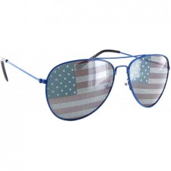 Wayfarer Patriotic Aviator Sunglasses USA Flag Lens Vacation Shades - Blue - CA12H1XQLT9 $11.58