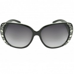 Shield Rhinestone Shield Fashion Sunglasses - Black - CL11KZJ22IV $8.03