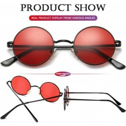 Round Small Round Polarized Sunglasses for Men Woman Classic John Lennon Style Shades - 100% UV Blocking - CR194HQUT25 $11.14