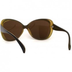 Butterfly Womens Classic 90s Butterfly Designer Plastic Sunglasses - Brown Yellow Brown - C4196R5T4SR $11.81