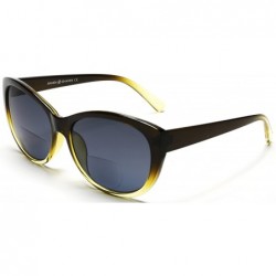 Cat Eye Reader Sunglasses for Women Bifocal for Reading Under the Sun Cateye Glasses - Olive Yellow - CR11N0HH663 $20.32