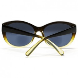 Cat Eye Reader Sunglasses for Women Bifocal for Reading Under the Sun Cateye Glasses - Olive Yellow - CR11N0HH663 $20.32