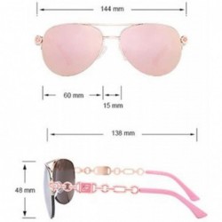 Aviator Women's PC Frame Sunglasses- Polarized Sunglasses- Fashion Color Sunglasses - C - CM18RTCUUO0 $55.08