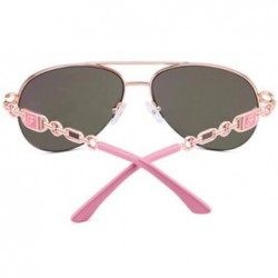 Aviator Women's PC Frame Sunglasses- Polarized Sunglasses- Fashion Color Sunglasses - C - CM18RTCUUO0 $55.08
