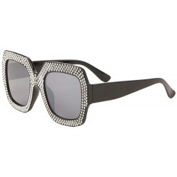 Oversized Frontal Rhinestone Oversized Butterfly Sunglasses - Black - CJ1988XWCUM $25.93