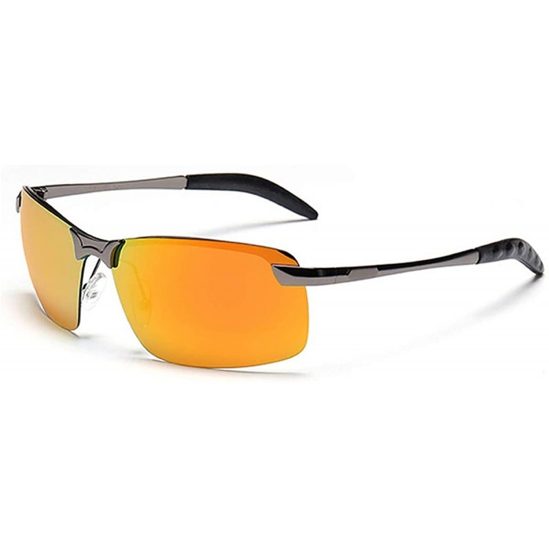 Rimless Men's Dark Sunglasses Polarized- Rectangular Sun Glasses Rimless Fashion for Outdoor Sport - CM196O3OLY6 $25.89