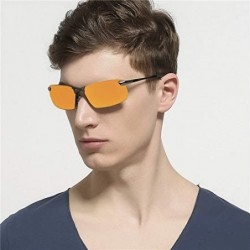 Rimless Men's Dark Sunglasses Polarized- Rectangular Sun Glasses Rimless Fashion for Outdoor Sport - CM196O3OLY6 $25.89