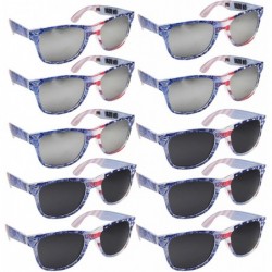 Wayfarer BULK WHOLESALE UNISEX 80'S RETRO STYLE BULK LOT PROMOTIONAL SUNGLASSES - 10 PACK - Assorted Denim American Flag - CR...