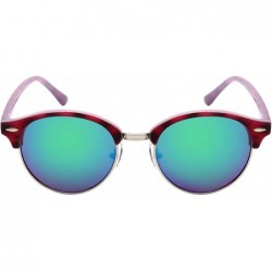 Rimless Vintage Inspired Half Frame Sunnies w/Horned Rims 541042TT-REV - Demi+pink - CJ12LWVNUYF $9.92