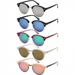 Rimless Vintage Inspired Half Frame Sunnies w/Horned Rims 541042TT-REV - Demi+pink - CJ12LWVNUYF $9.92