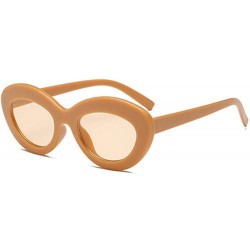 Sport Sunglasses Oval Sunglasses Men and women Fashion Retro Sunglasses - Yellow - C918LIO75DE $16.96