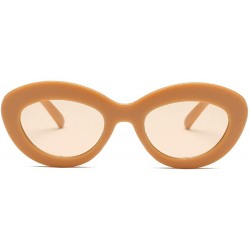 Sport Sunglasses Oval Sunglasses Men and women Fashion Retro Sunglasses - Yellow - C918LIO75DE $10.49