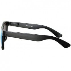 Rectangular Many Colors Retro Vintage Wayfarer Full Mirror Lens Sunglasses Black Matte Frame - Black-w-pouch - CV11NLC0G05 $7.61